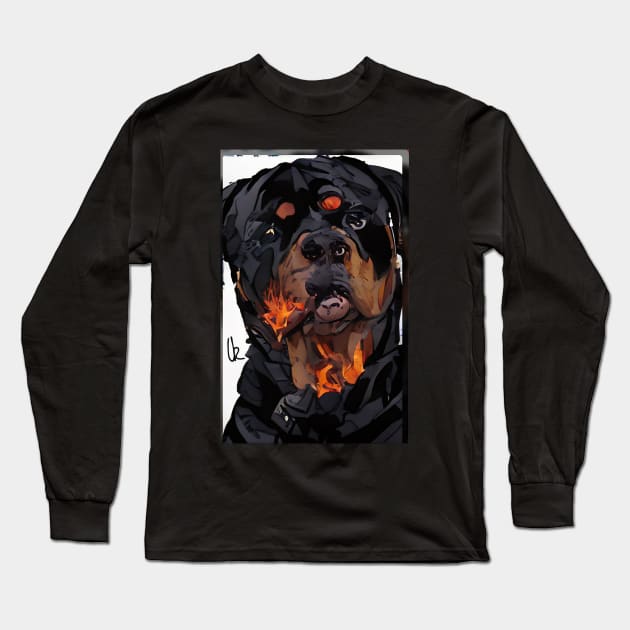 Rottweiler Steampunk art Long Sleeve T-Shirt by Freedomink